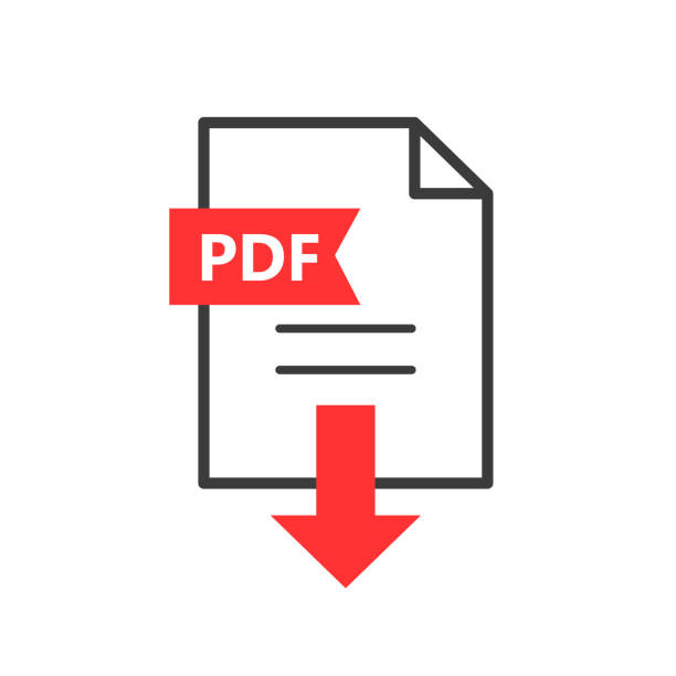PDF vector icon. Download file. Simple sign for web or app.